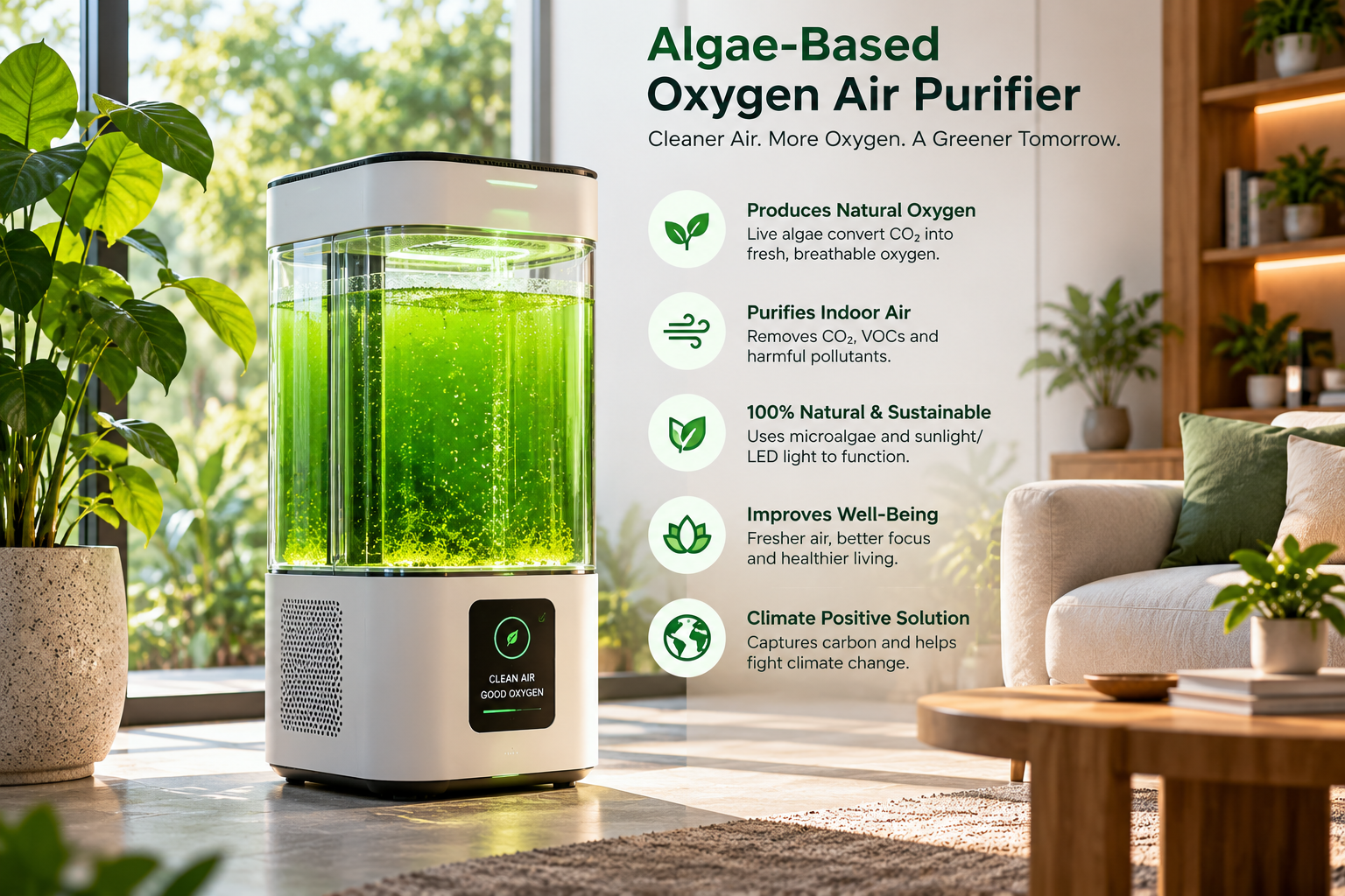 Algae-Based Oxygen Air Purifier & Green Building Products Dealership/Store